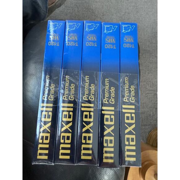 Maxell premium grade T-120 VHS cassette tapes new 5 - Picture 3 of 4